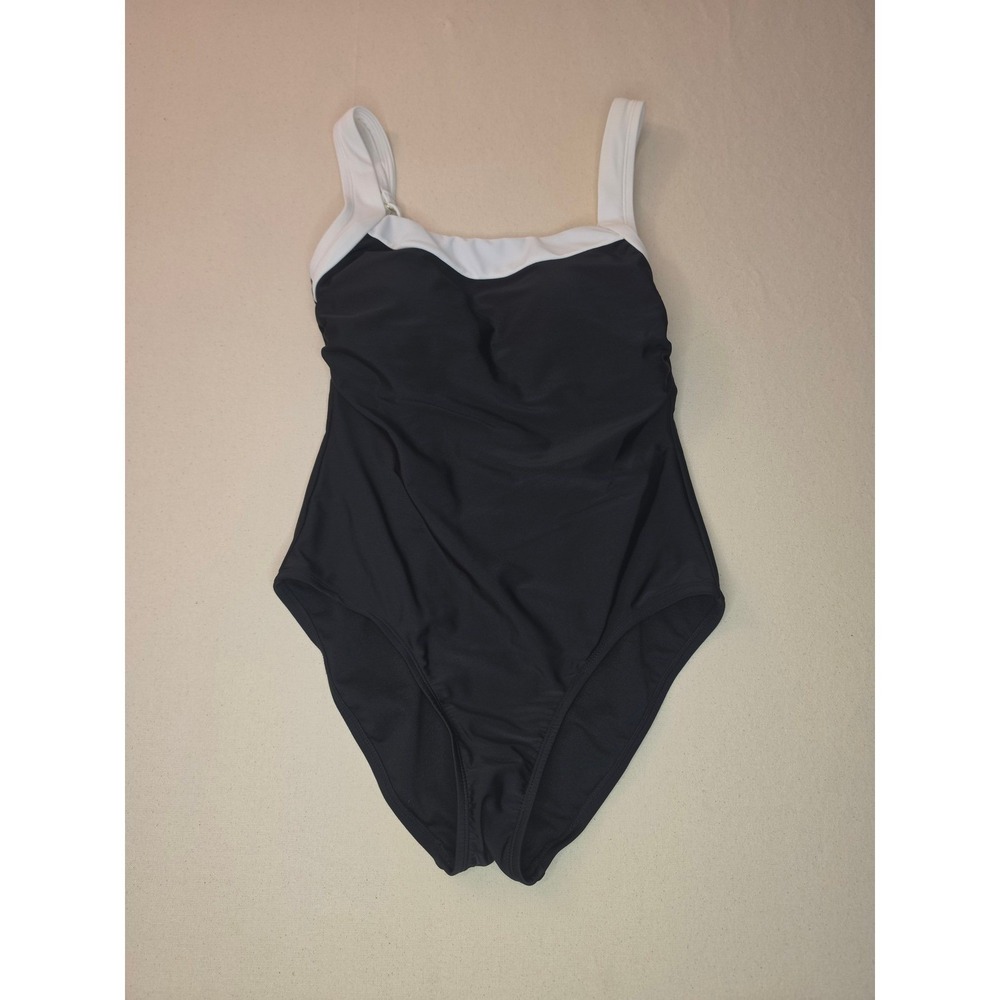 Shade & Shore Square Neck One Piece Swimsuit Black XL NWT